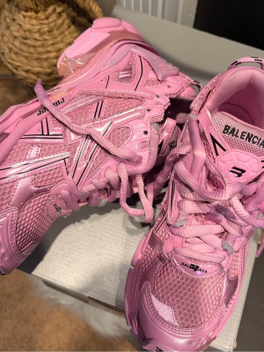Balenciaga Triple S Trainers in Pink - Picture 3 of 4